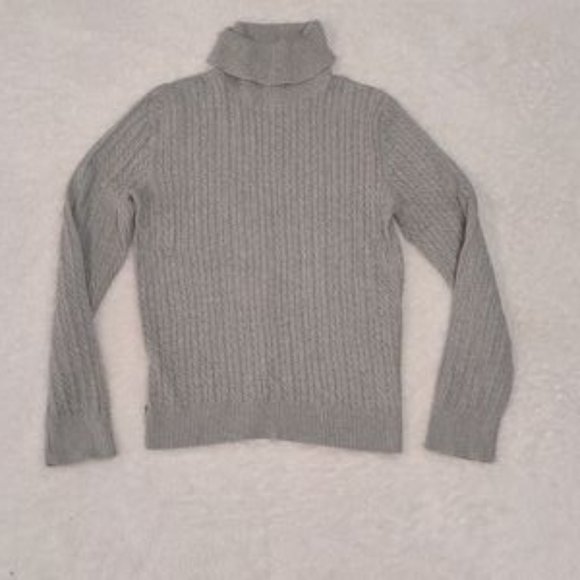 FREE with Bundle American Living 100% Cotton Grey Cable Knit Turtleneck Size XL - Picture 2 of 13